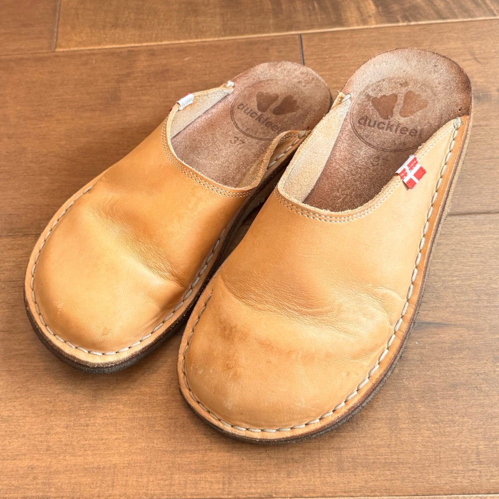 Duckfeet Women’s Blavand Leather Slip On Mules Clogs 37